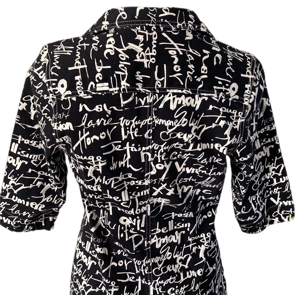 VINTAGE 90/Y2k graffiti print long sleeve pencil Dress - Picture 12 of 16